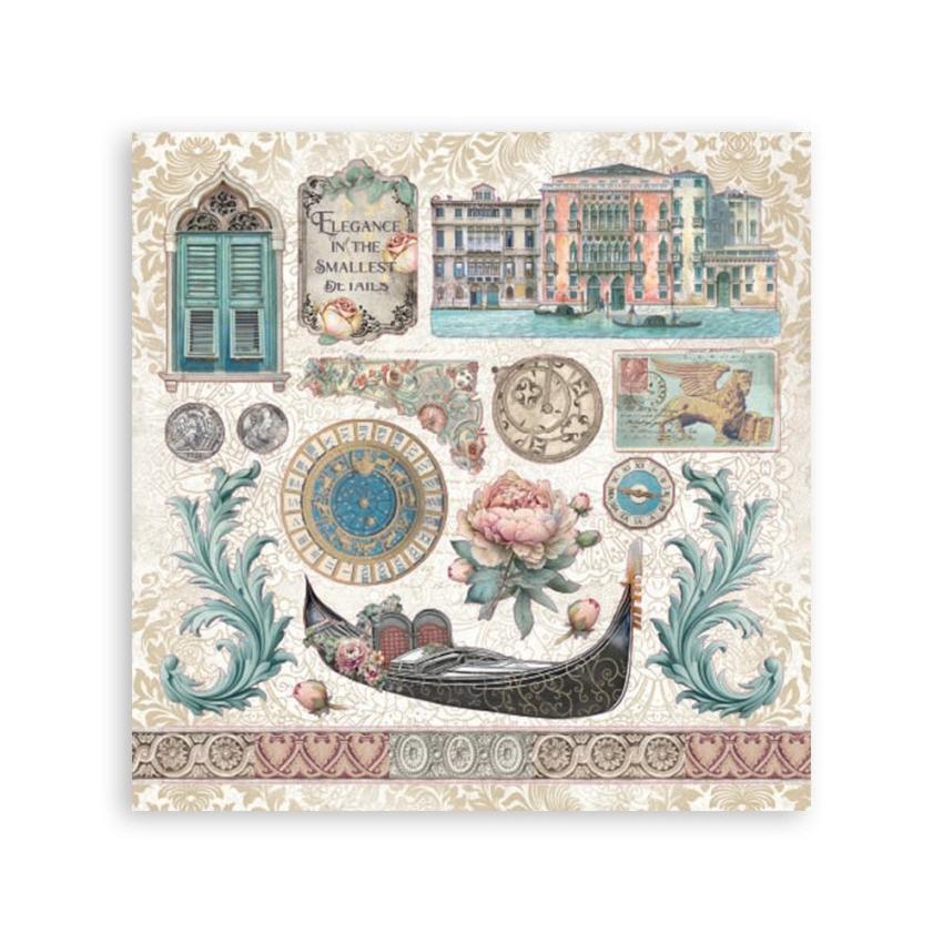 Stamperia - Aufkleber "Silent Sea" Sticker 16,5x16,5cm - 4 Bogen
