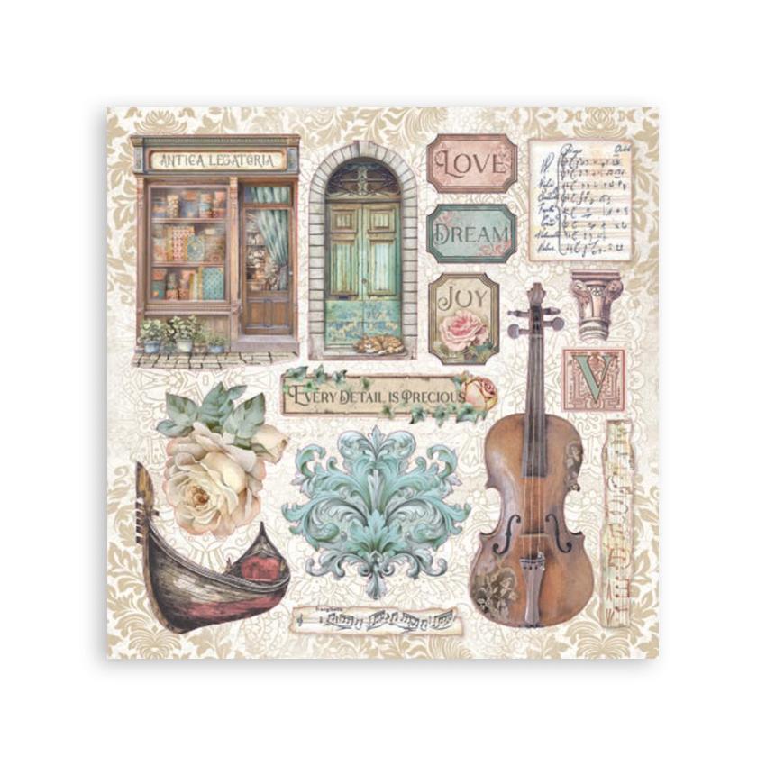 Stamperia - Aufkleber "Silent Sea" Sticker 16,5x16,5cm - 4 Bogen