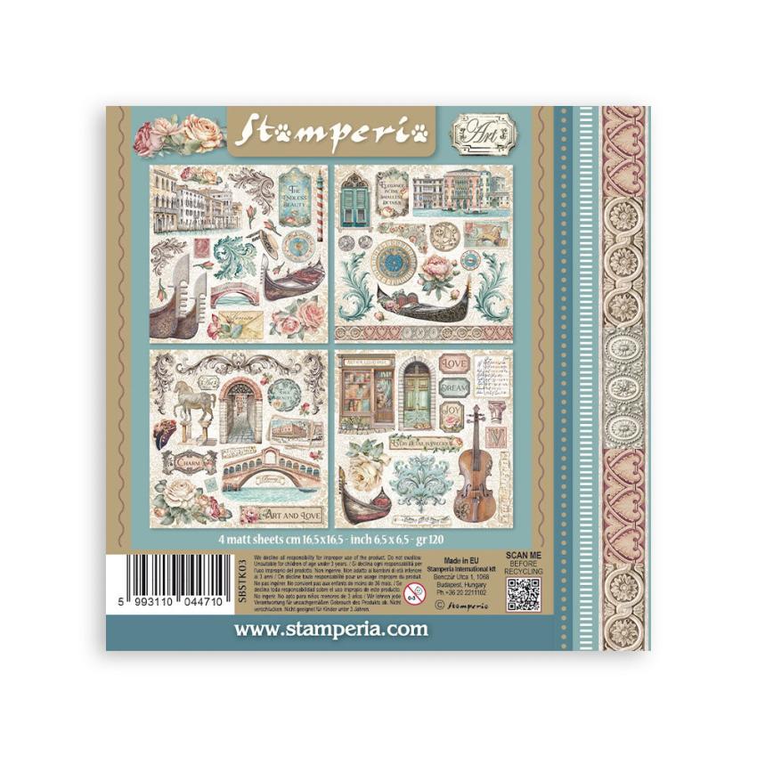 Stamperia - Aufkleber "Silent Sea" Sticker 16,5x16,5cm - 4 Bogen