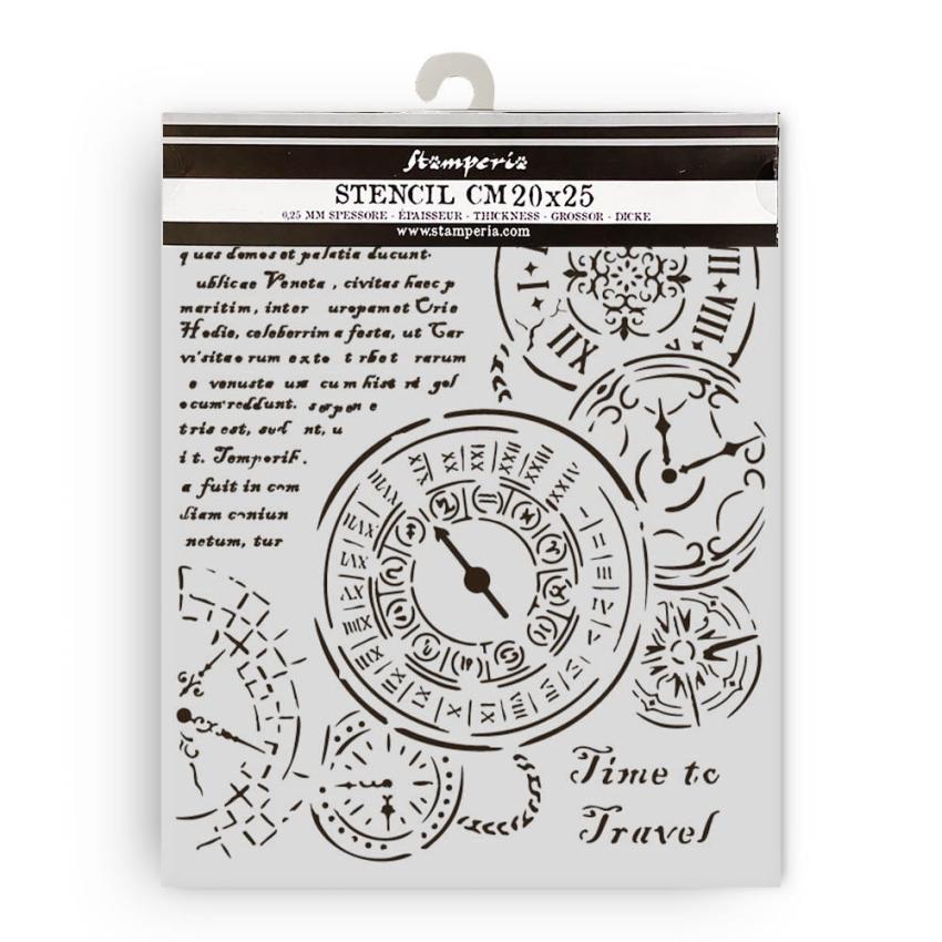 Stamperia - Schablone 20x25cm "Time to Travel" Stencil