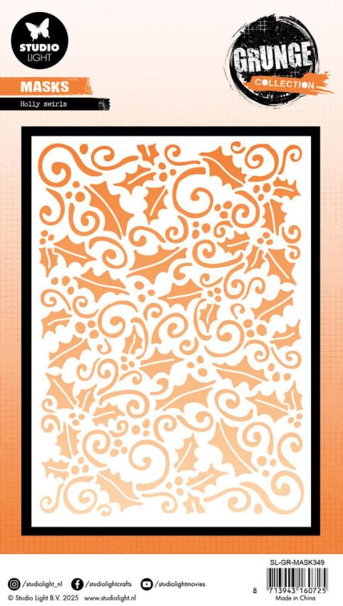Studio Light - Schablone "Holly Swirl" Stencil Grunge Collection