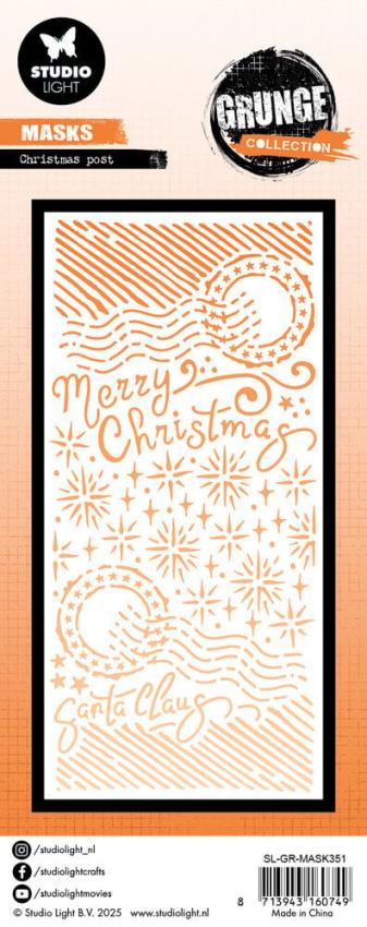 Studio Light - Schablone "Christmas Post" Stencil Grunge Collection
