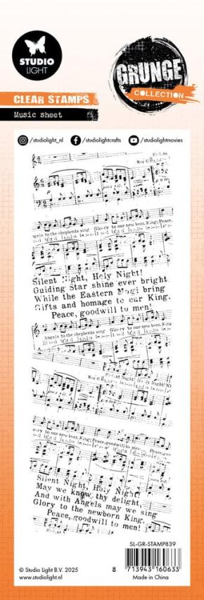 Studio Light - Stempel "Music Sheet" Clear Stamps Grunge Collection