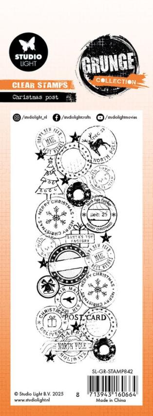 Studio Light - Stempel "Christmas Post" Clear Stamps Grunge Collection