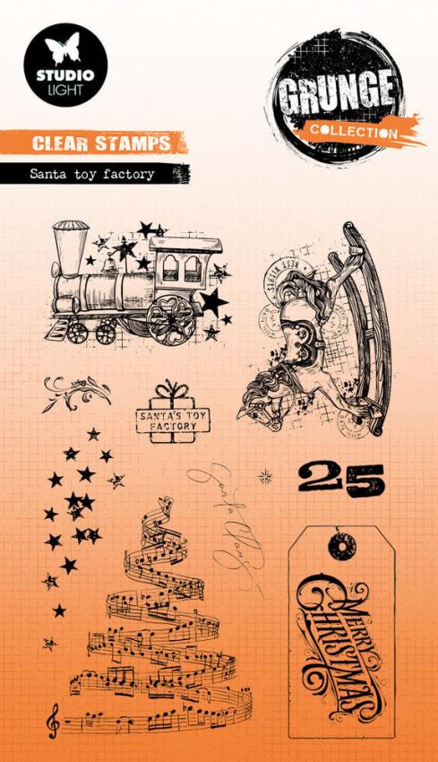 Studio Light - Stempelset "Santa Toy Factory" Clear Stamps Grunge Collection