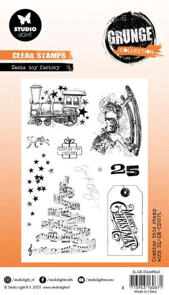 Studio Light - Stempelset "Santa Toy Factory" Clear Stamps Grunge Collection