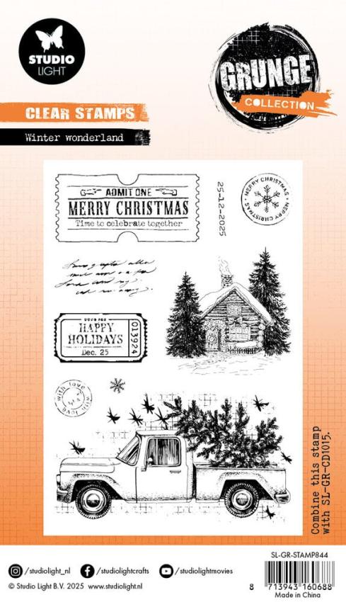 Studio Light - Stempelset "Winter Wonderland" Clear Stamps Grunge Collection