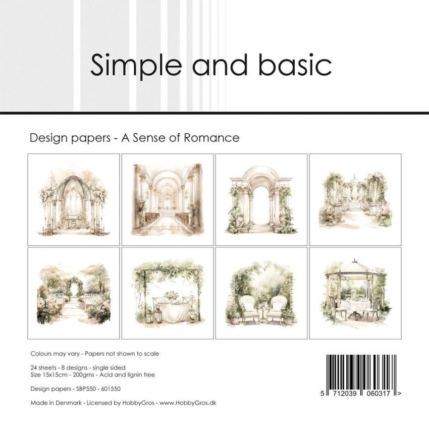 Simple and Basic - Designpapier "A Sense of Romance" Paper Pack 6x6 Inch - 24 Bogen 