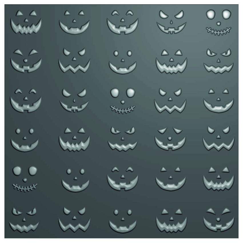 Vaessen Creative - Prägefolder "Kürbis Gesichter" Embossingfolder