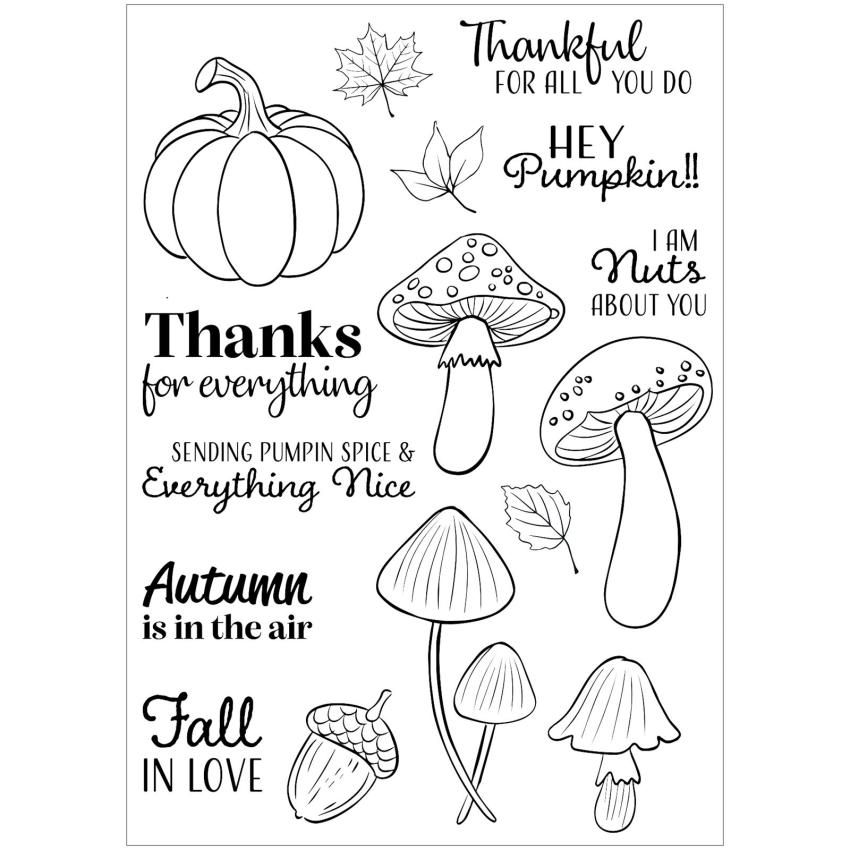 Vaessen Creative - Stempelset "Hey Kürbis" Clear Stamps