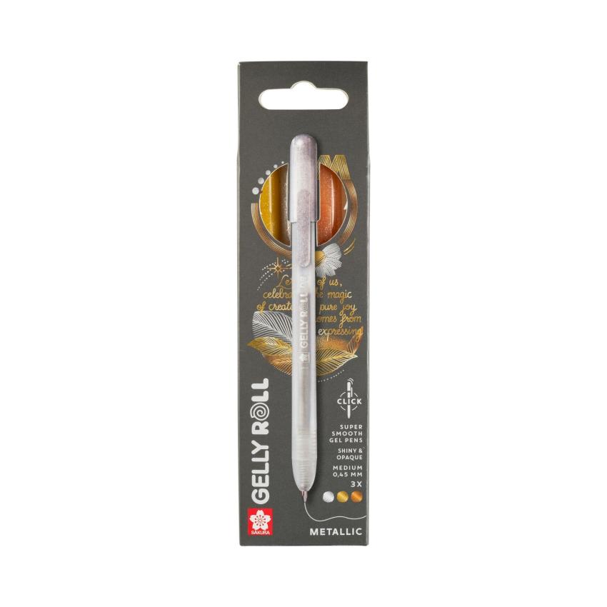 Sakura - Gelstift - Metallic Set "Gold Silver Copper" Gelly Roll Pen Retractable