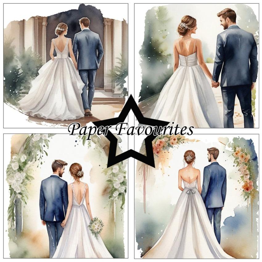 Paper Favourites - Designpapier "Bride & Groom" Paper Pack 6x6 Inch - 24 Bogen