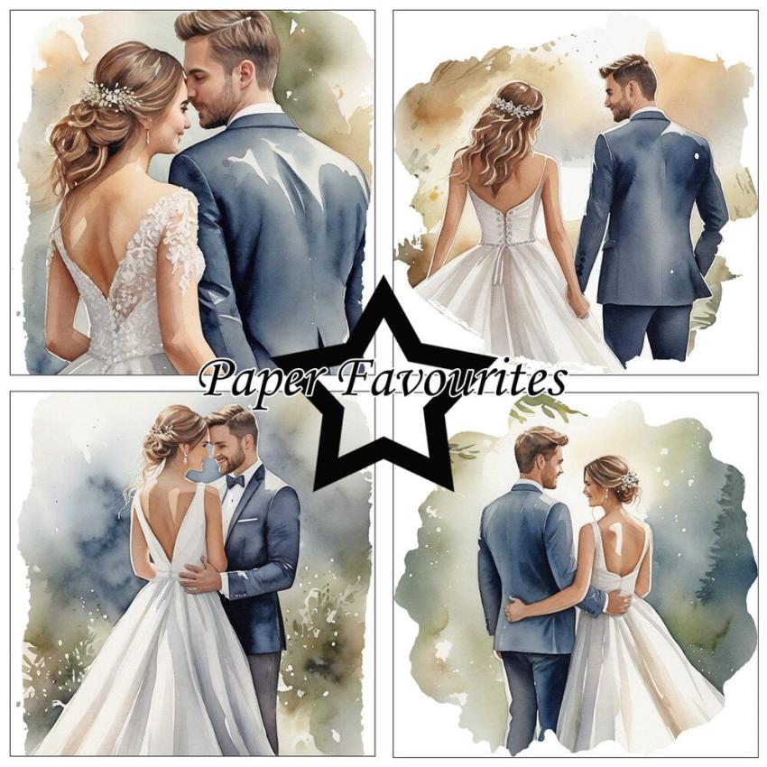 Paper Favourites - Designpapier "Bride & Groom" Paper Pack 6x6 Inch - 24 Bogen