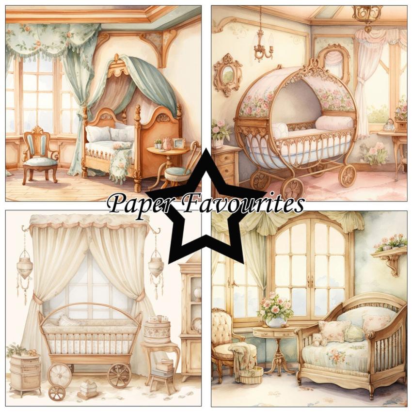 Paper Favourites - Designpapier "Vintage Baby Room" Paper Pack 6x6 Inch - 24 Bogen