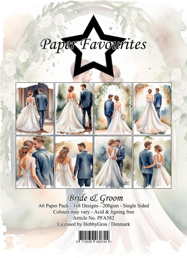 Paper Favourites - Designpapier "Bride & Groom" Paper Pack A6 - 24 Bogen