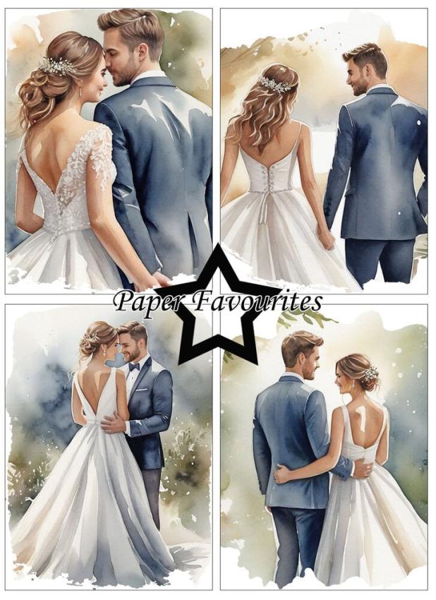 Paper Favourites - Designpapier "Bride & Groom" Paper Pack A6 - 24 Bogen