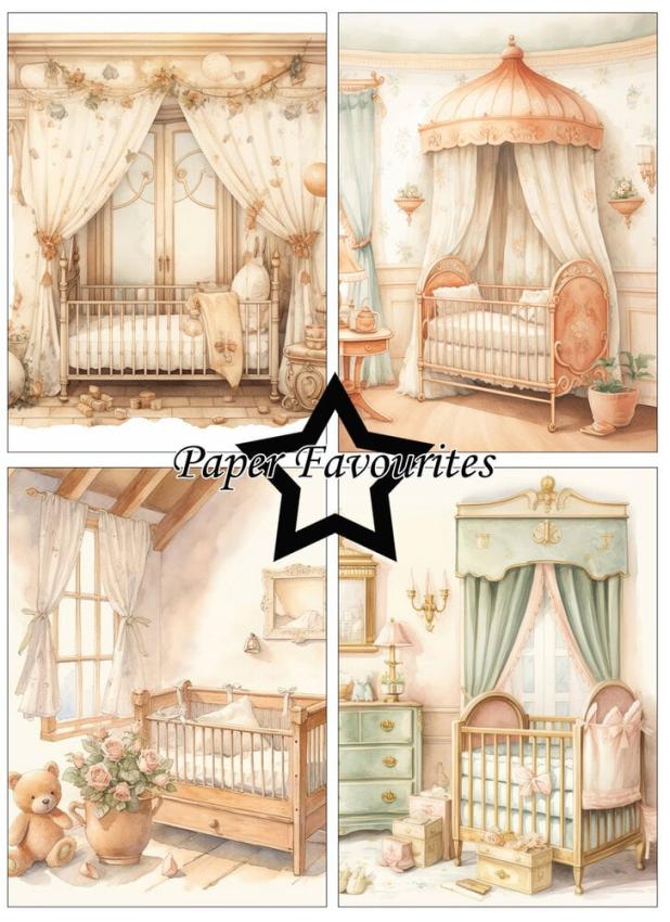 Paper Favourites - Designpapier "Vintage Baby Room" Paper Pack A6 - 24 Bogen
