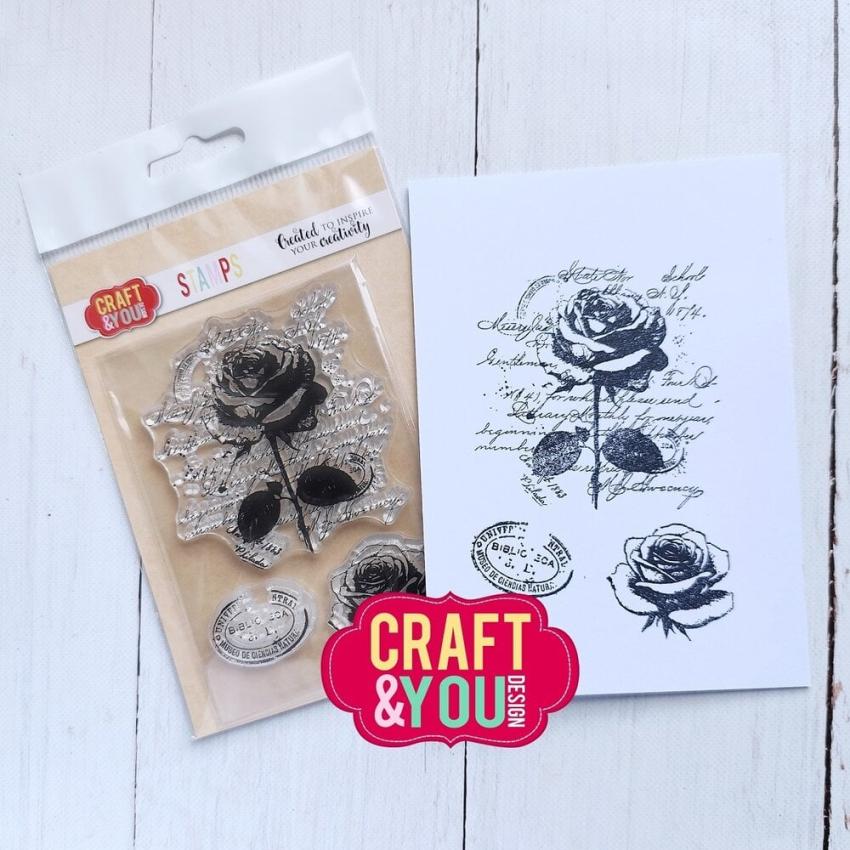 Craft & You Design - Stempelset "Vintage Rose" Clear Stamps