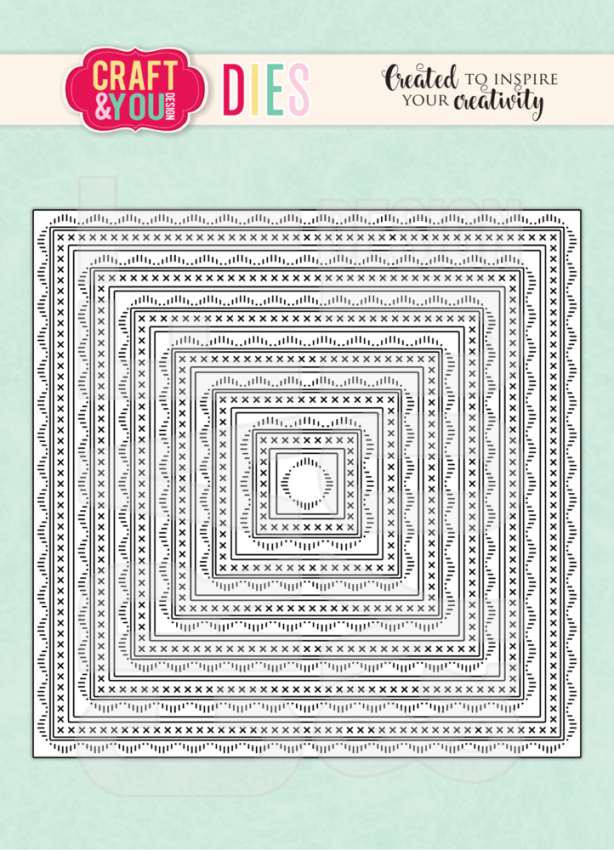 Craft & You Design - Stanzschablone "Square Decorative Stiches" Dies