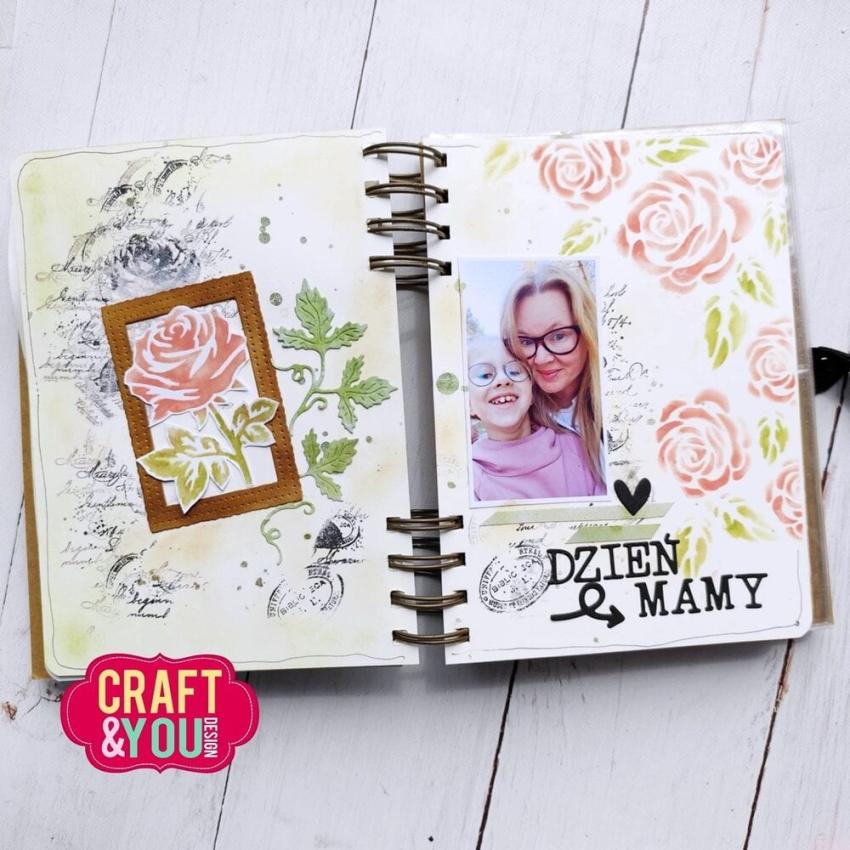 Craft & You Design - Schablone 11,1x15,4cm "Big Roses" Stencil