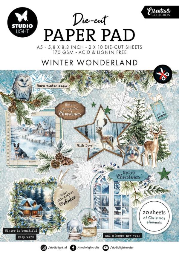 Studio Light - Stanzteile "Winter Wonderland" Die Cut Block - 20 Bogen