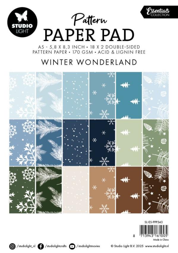 Studio Light - Designpapier A5 "Winter Wonderland" Pattern Paper Pad - 36 Bogen