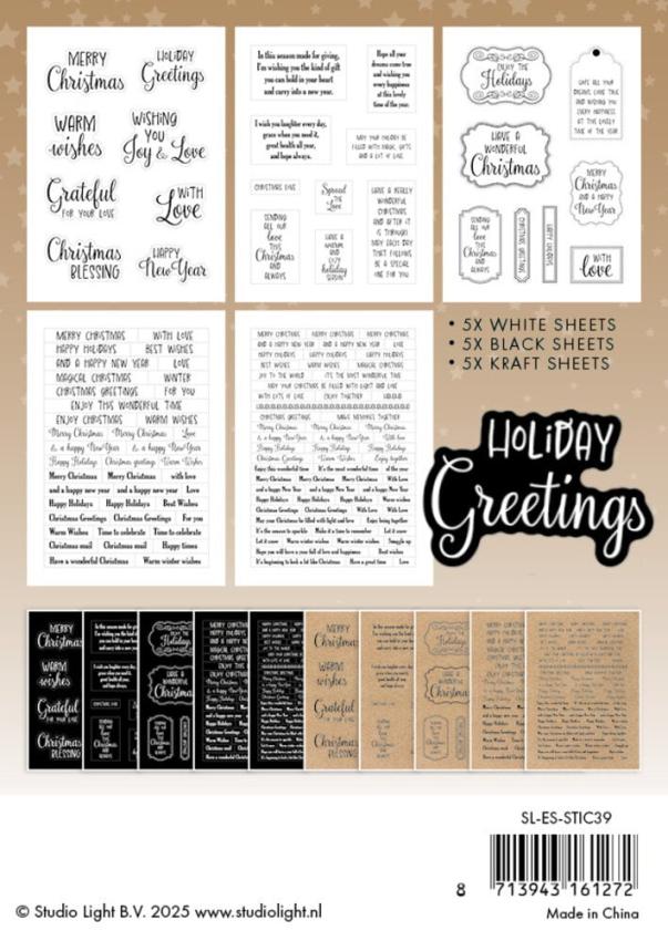 Studio Light - Aufkleber "English Christmas Texts" Christmas Sticker