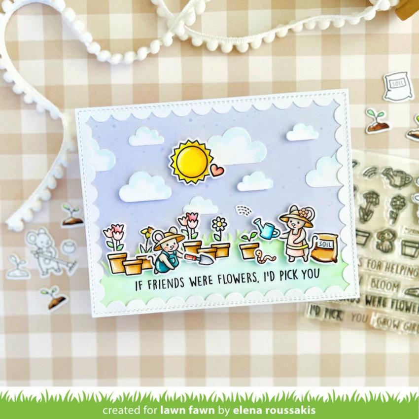 Lawn Fawn - Stempelset "Garden Mouse" Clear Stamp