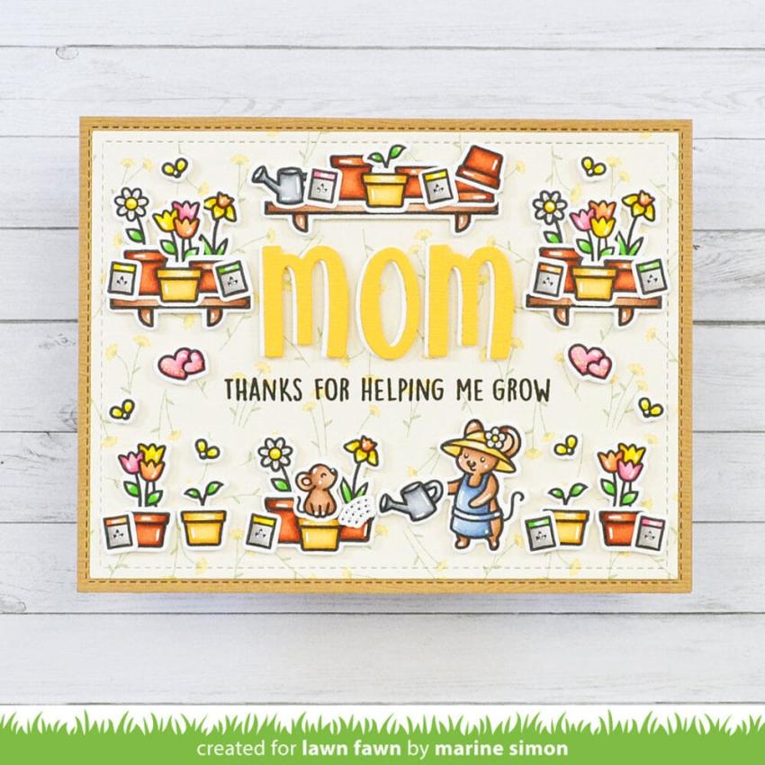 Lawn Fawn - Stempelset "Garden Mouse" Clear Stamp