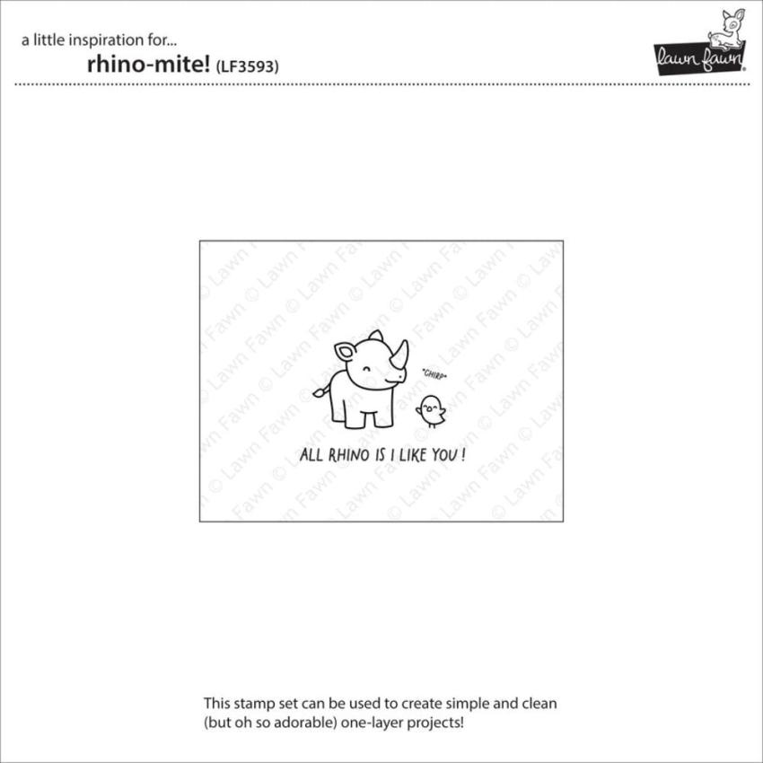 Lawn Fawn - Stempelset "Rhino-mite!" Clear Stamp
