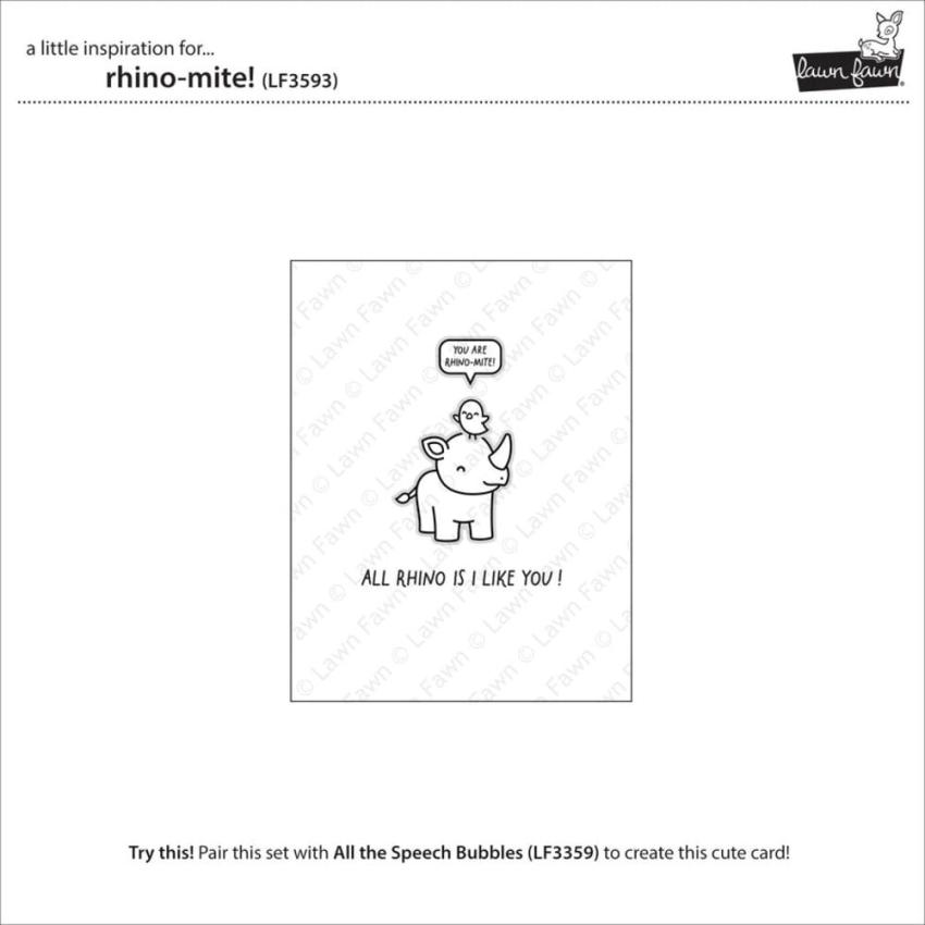 Lawn Fawn - Stempelset "Rhino-mite!" Clear Stamp