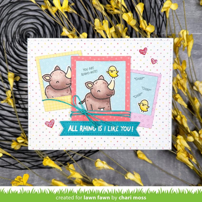 Lawn Fawn - Stempelset "Rhino-mite!" Clear Stamp