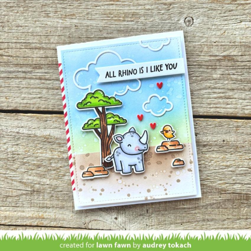 Lawn Fawn - Stempelset "Rhino-mite!" Clear Stamp