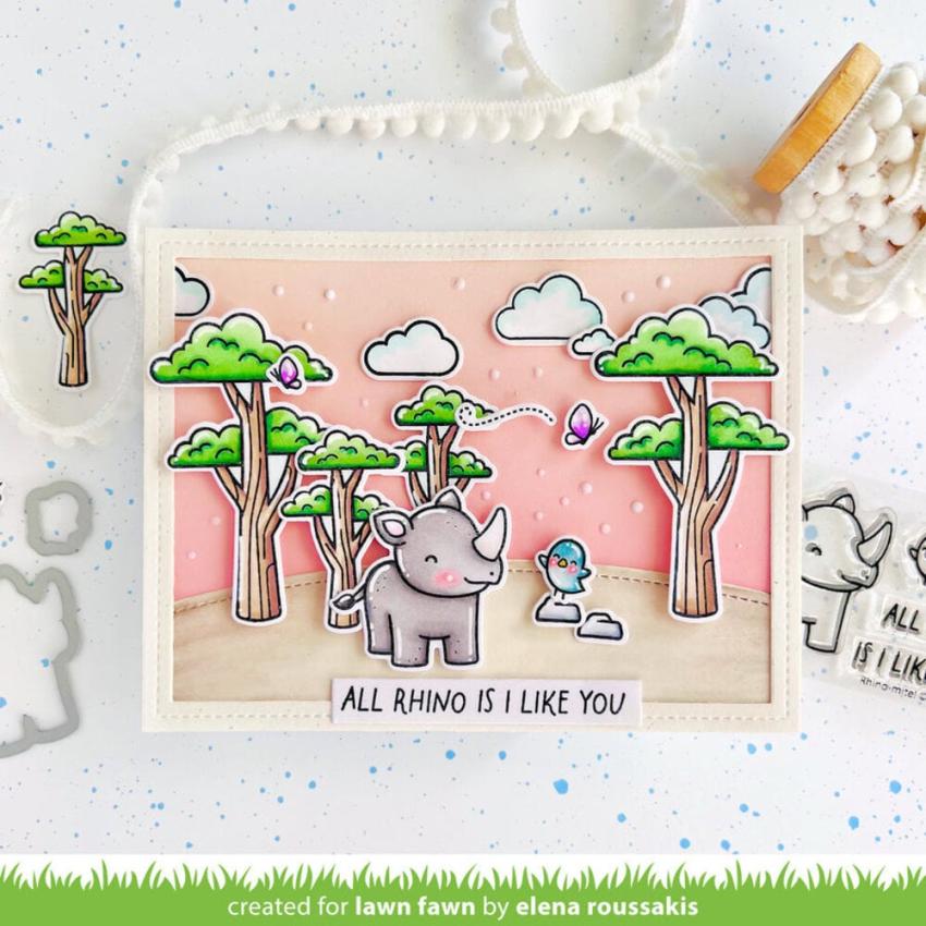Lawn Fawn - Stempelset "Rhino-mite!" Clear Stamp