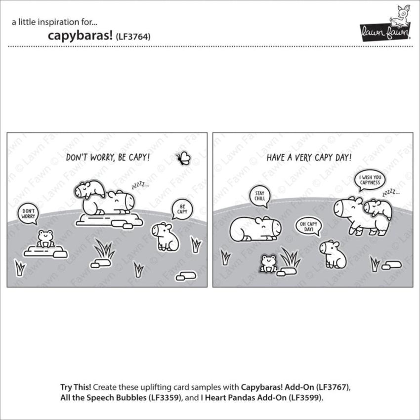 Lawn Fawn - Stempelset "Capybaras!" Clear Stamps