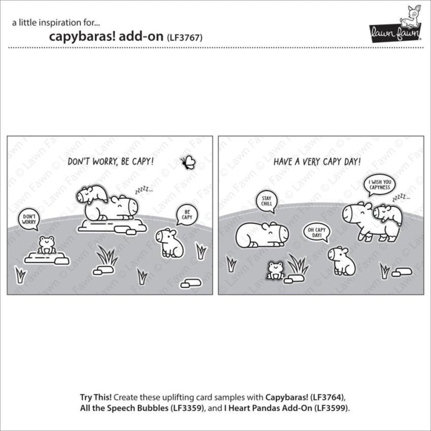 Lawn Fawn - Stempelset "Capybaras!" Clear Stamp Add-On