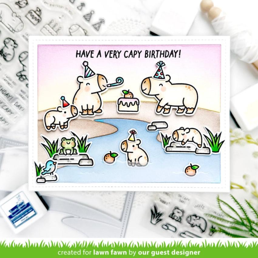 Lawn Fawn - Stempelset "Capybaras!" Clear Stamp Add-On