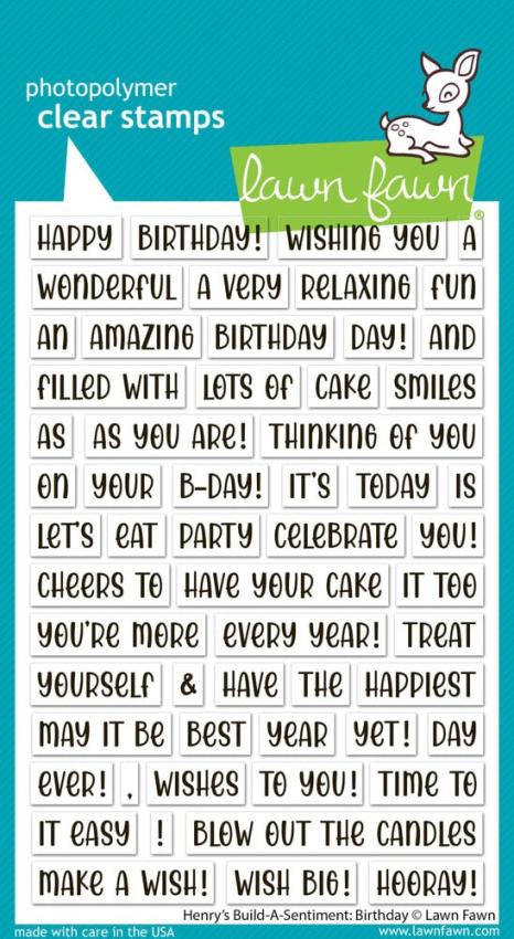 Lawn Fawn - Stempelset "Henry's Build-A-Sentiment Birthday" Clear Stamps