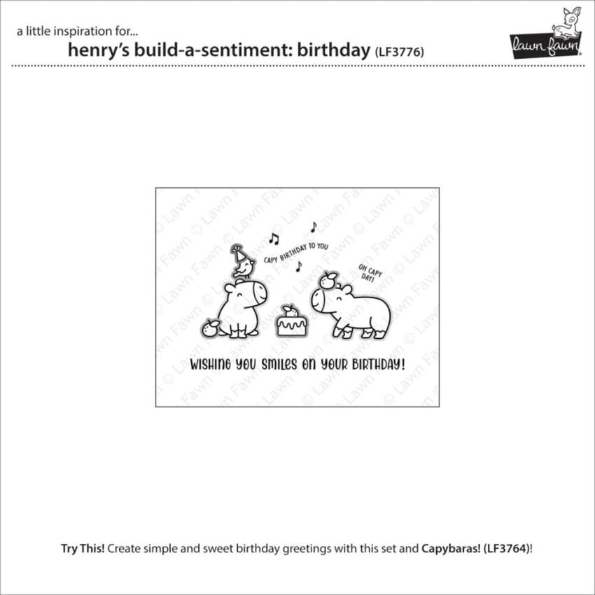 Lawn Fawn - Stempelset "Henry's Build-A-Sentiment Birthday" Clear Stamps