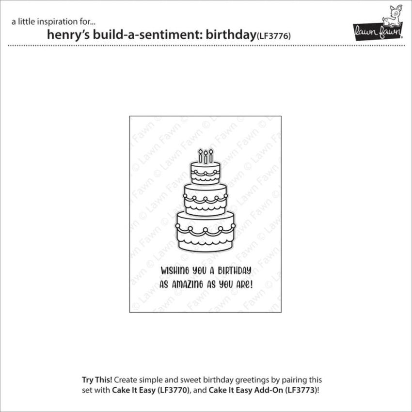 Lawn Fawn - Stempelset "Henry's Build-A-Sentiment Birthday" Clear Stamps