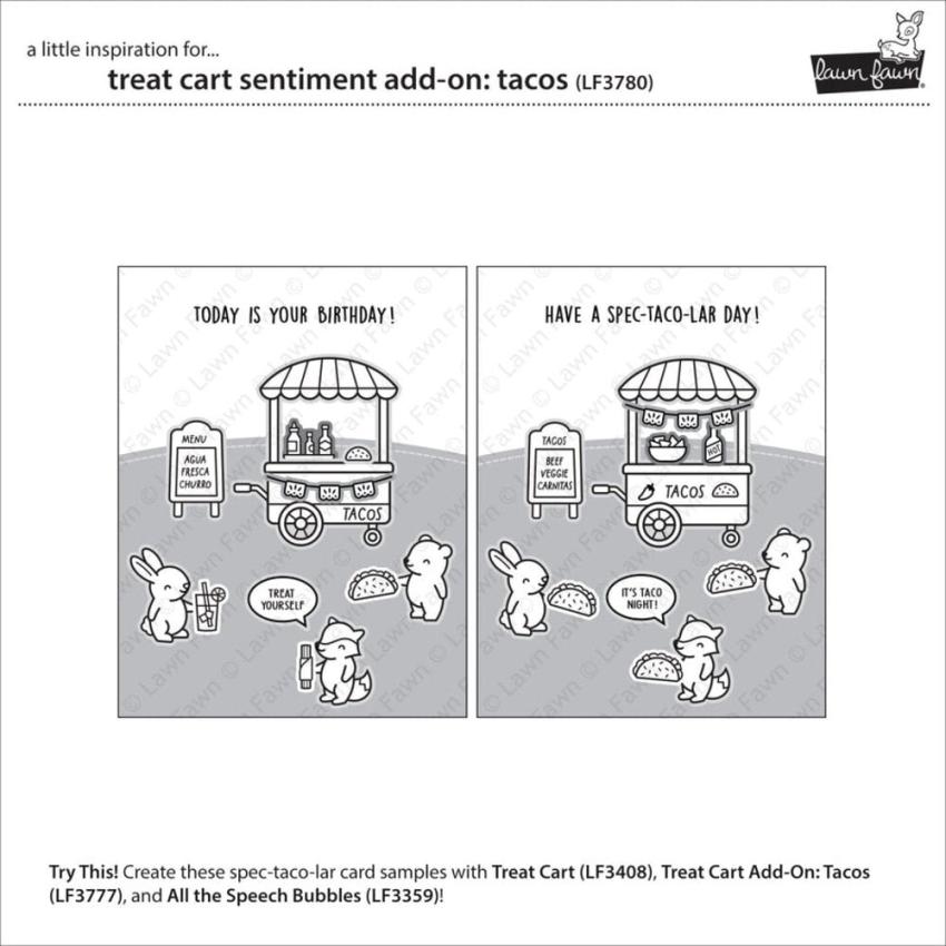 Lawn Fawn - Stempelset "Treat Cart Sentiment" Clear Stamp Add-On