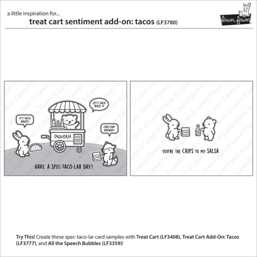 Lawn Fawn - Stempelset "Treat Cart Sentiment" Clear Stamp Add-On