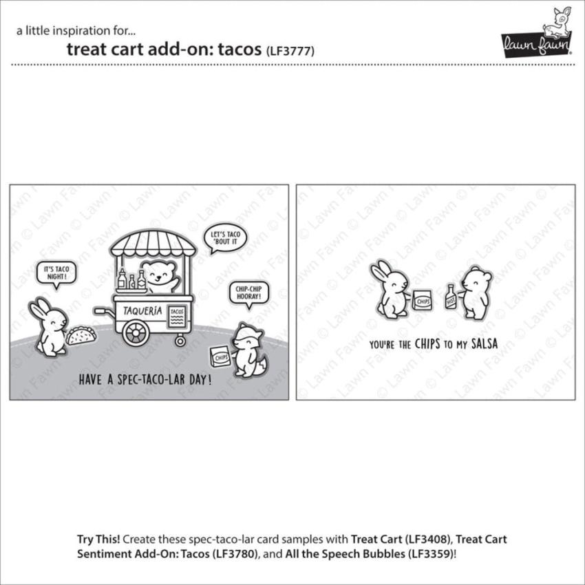 Lawn Fawn - Stempelset "Treat Cart" Clear Stamp Add-On