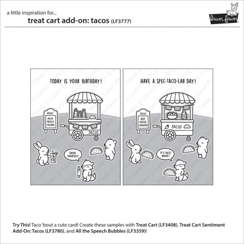 Lawn Fawn - Stempelset "Treat Cart" Clear Stamp Add-On