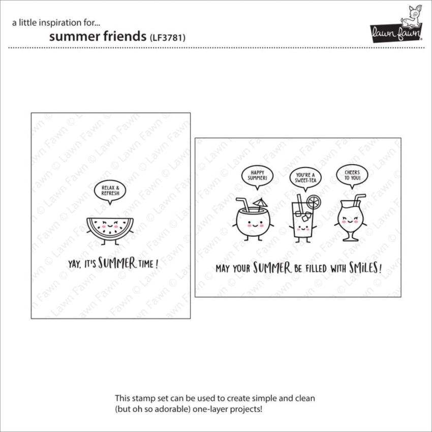 Lawn Fawn - Stempelset "Summer Friends" Clear Stamps