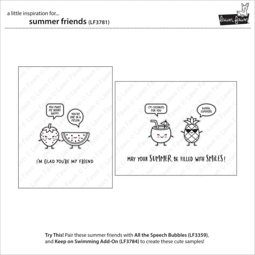 Lawn Fawn - Stempelset "Summer Friends" Clear Stamps
