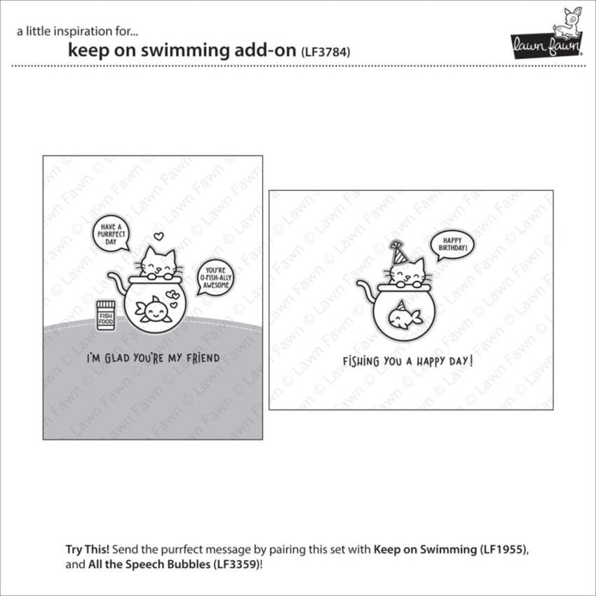 Lawn Fawn - Stempelset "Keep on Swimming" Clear Stamp Add-On
