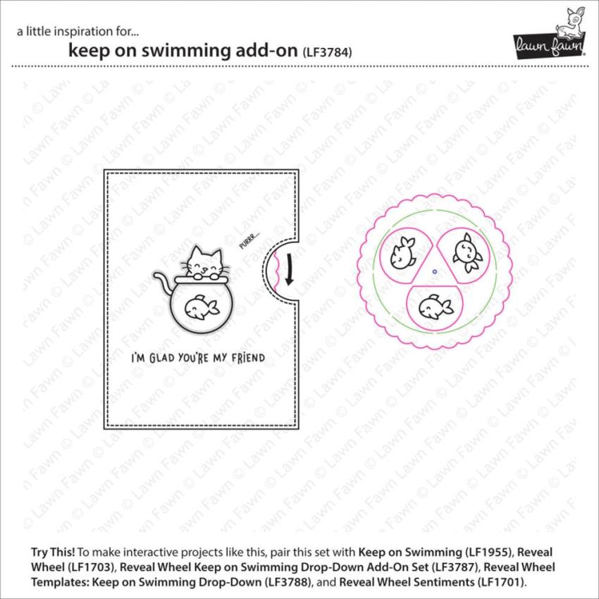 Lawn Fawn - Stempelset "Keep on Swimming" Clear Stamp Add-On