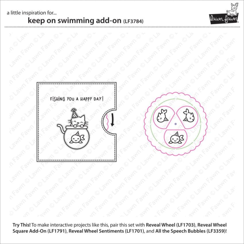 Lawn Fawn - Stempelset "Keep on Swimming" Clear Stamp Add-On