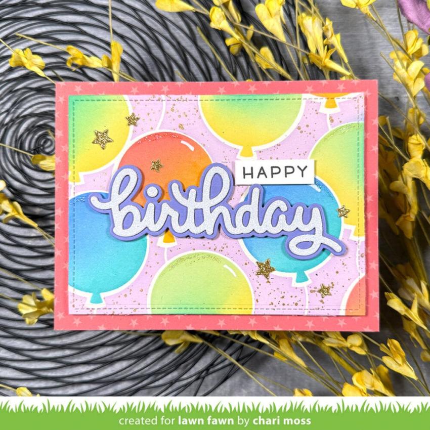 Lawn Fawn - Stanzschablone "Scripty Birthday Outline" Add-on Die